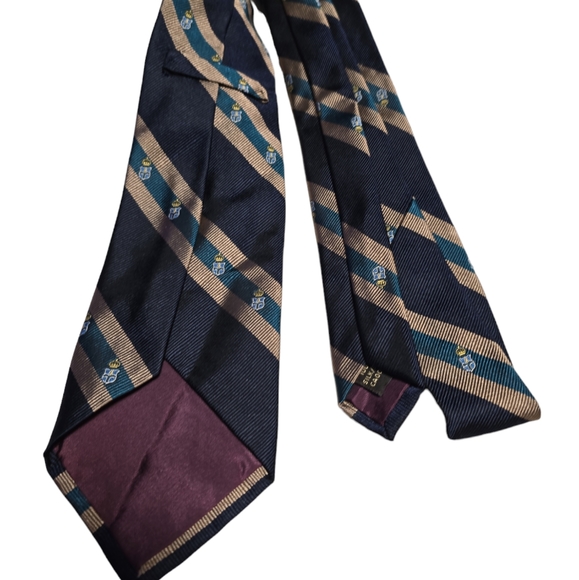 Unknown Silk Blue and Gold Necktie - Picture 2 of 3